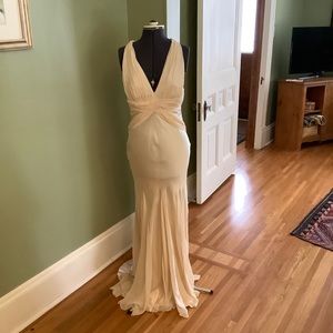 Bias Silk Cream 30s Style Evening Gown